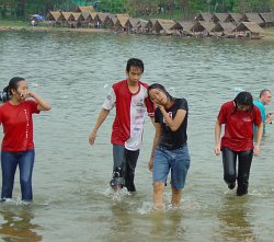 Swimmers in Lake